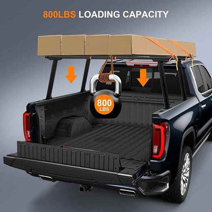 Truck Ladder Rack, Universal Aluminum Truck Bed Rack for Pickup,Adjustable Length 70-79 in,Height 28In,Real 800LB Capacity Truck Bed Rack Set for Kayak, Surfboard, Lumber, Ladder