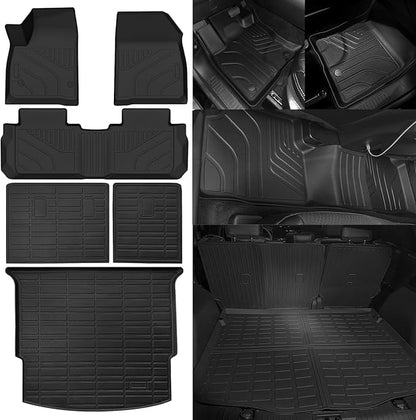 Custom Fit Floor Mats for Chevy/Chevrolet Blazer 2019-2025 Gas Only (Not for EV), All Weather TPE Floor Liners with Trunk Mat & Backrest Protectors, Odorless Full Set Interior Accessories