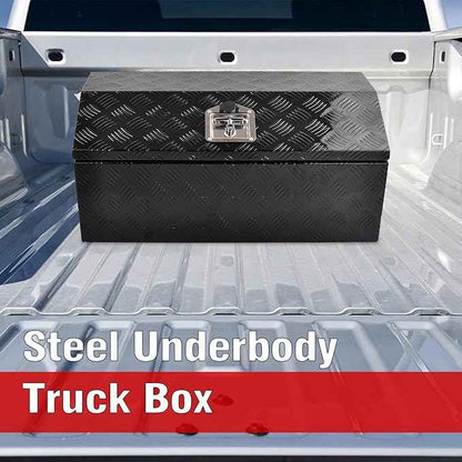 30 Inch Aluminum Trailer Tongue Tool Box 5 Bar Tread Wide Utility ToolBox for Pick Up Truck RV Storage Organizer Tool Box with Lock and Keys - 30"X13.2"X13.5" Black