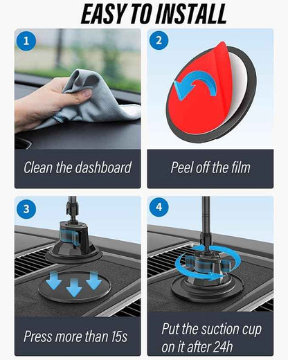 Metal Tablet Mount - Heavy Duty [Super Suction Cup] Dashboard Windshield for Car/Semi Truck/Pickup/Van/SUV/Commercial Vehicle - 4.7-13" iPad Pro Air Mini, iPhone, Galaxy