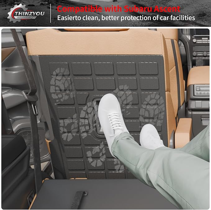 Kick Mats Protector Compatible with 2019-2025 2026 Subaru Ascent Back Seat Cover Protector TPE All Weather Backrest Mats 2024 Ascent Accessories (Fit 7 Seats, 2nd Row Backrest Mats)
