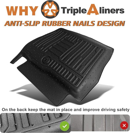 TripleAliners 5PCS All Weather Liners Compatible with 2026 Hyundai Palisade Floor Mats & Trunk Liner & Backrest Mat TPE Trunk Protector Anti-Slip Odorless Carpet Cover (7-Seater, Fuel Model ONLY)