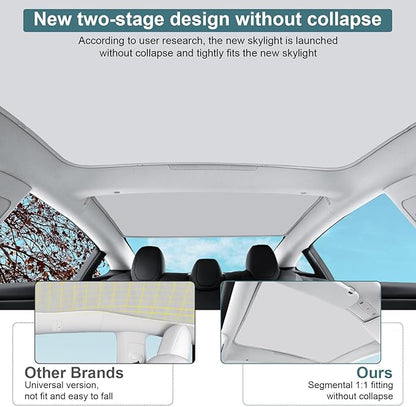 Roof Sunshades for Tesla Model 3 2026, Upgraded 3.0 [Cooling Tech, Heat Insulation] Sunroof Shade for 2024-2026 New Tesla Model 3 Highland Accessories