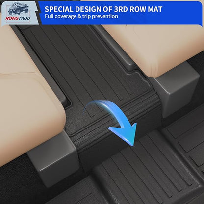 Rongtaod Floor Mats Compatible with 2020-2025 Kia Telluride 7 Seats (Not for 2027) Cargo Liner Back Seat Cover Kick Mat 2024 Telluride Accessories (Floor Mats+Trunk Mat+2nd&3rd Row Backrest Mat)