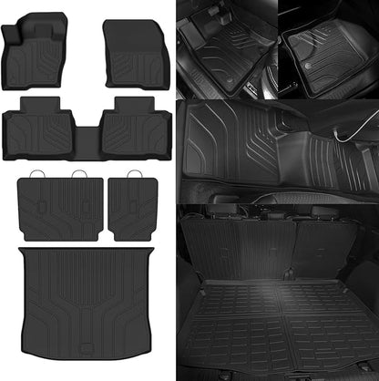 Custom Fit Floor Mats for Ford Edge 2015-2024 2025, All Weather TPE Floor Liners with Trunk Mat & Backrest Protectors, Odorless Full Set Interior Accessories