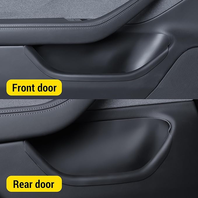 New 2025 2026 Model Y Juniper Door Side Organizer 4PCS Full-Cover TPE Front and Rear Door Side Storage Box for Refresh Model Y Juniper Interior Accessories
