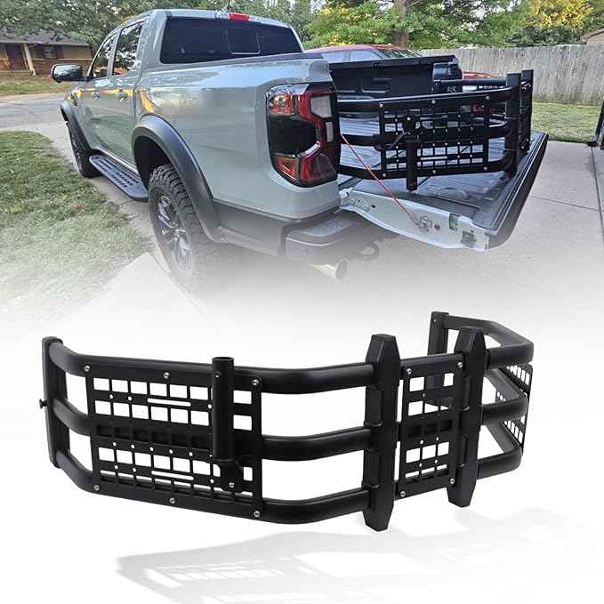 Truck Bed Extender Fit for 2015-2022 Chevrolet Colorado & GMC Canyon, 2022-2026 Hyundai Santa Cruz & Ford Maverick, 2011-2026 Ford Ranger, Upgraded Tailgate Extender with MOLLE Panel