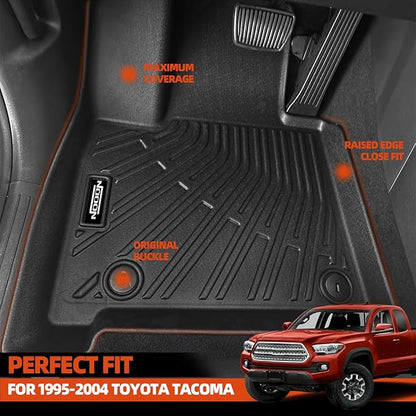 Custom Fit Floor Mats for 1995-2004 Toyota Tacoma(Only Fit for Tacoma XtraCab 1995-2004), All Weather TPE Floor Liners, Odorless Full Set Interior Accessories(Not for Double Cab)