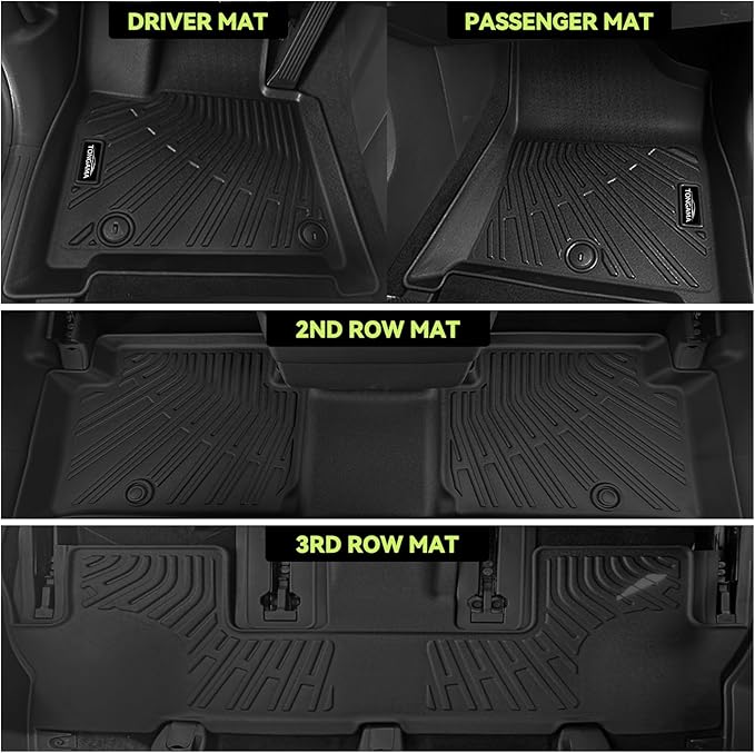 Tongama-Floor Mats for 2011-2017 Honda Odyssey, All Weather TPE Floor Liners and Trunk Mat and Backrest Mats Protectors for Honda Odyssey Waterproof Interior Accessories