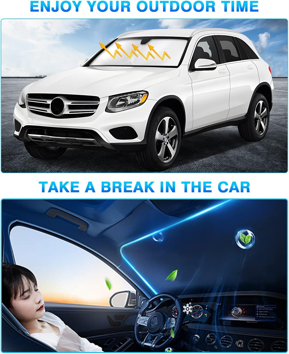 KUST Windshield Sun Shade for BMW 3 Series Accessories 2019-2025 2026 Window Shade Sun Visor Cover Foldable Blocks UV Rays Keep Your Car Cooler