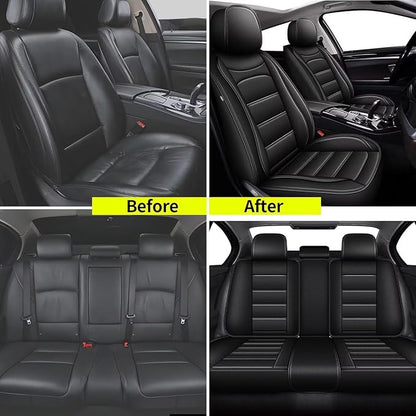 Car Seat Covers Compatible with Chevrolet Chevy Equinox 2011-2025 2026 Faux Leather Seat Cover Full Set Equinox Seat Protector Accessories - Black