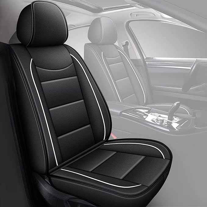 YORKNEIC Full Set Seat Covers Fit for Jeep Compass 2012-2025 2026: Faux Leather Car Seat Cover Protector Cushion (5-Seat Full Set, Black)