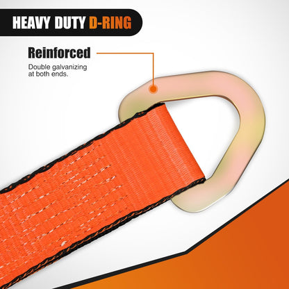 Nilight 4PCS 2"x 38" Axle Tie Down Straps with Protective Sleeve D-Ring for Securing Car Transport Lab Tested 11,127lbs Break Strength Used for Car Engine Hoist, Truck, Trailer, UTV