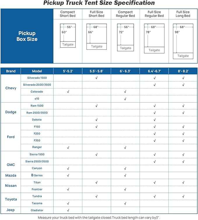 JOYTUTUS Truck Bed Air Mattress for 6.0-6.3Ft, Compact Regular Truck Beds,Anti-Leakage, with Air Pump&2 Pillows, Inflatable Pickup Mattress,Compatible with Tacoma&Ranger&Frontier,Camel&Black