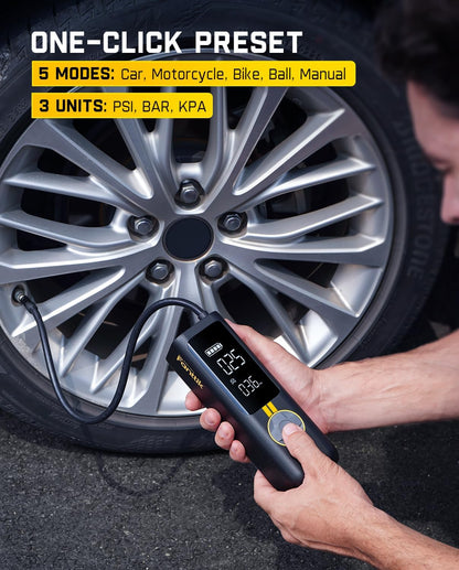 Fanttik X8 APEX Tire Inflator Portable Air Compressor, 1 Min Fast Inflation, 150PSI Cordless Tire Inflator with LED Dual Screen, Suitable for MPV, Car, E-Bike, Motorcycle, Up to 26.3″ Tires
