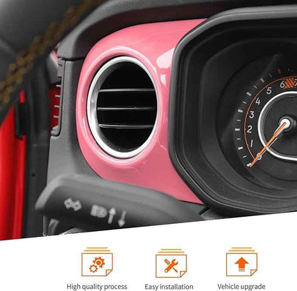 JeCar 2pcs for 2024+ Jeep Wrangler JL Pink Interior Accessories Center Console Dash Panel Cover Trim