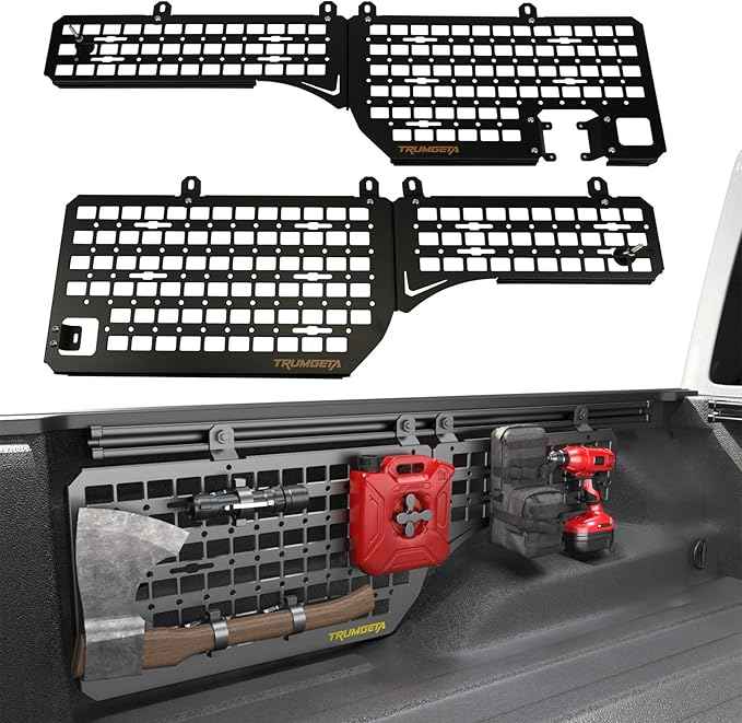 Heavy-Duty Side Bed MOLLE Panel Fit for 2020-2026 Jeep Gladiator 5FT, Military-Grade Aluminum Storage Panel, 300 lbs Load Capacity