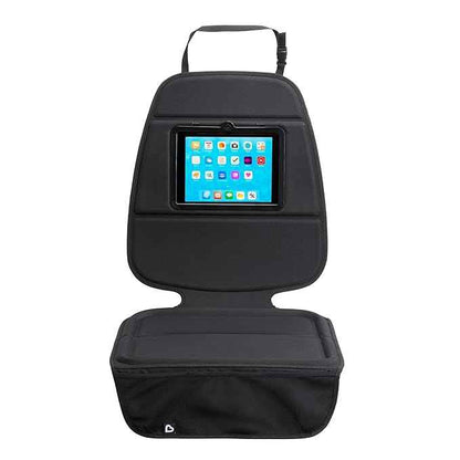 Munchkin Car Seat Cover with Tablet Holder for Under Baby Car Seats and Toddler Booster Seats, Elite Seat Guardian Protector, Rear and Forward Facing, Dark Grey