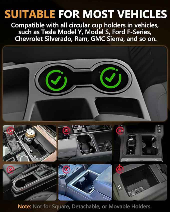 360° Rotating Car Laptop Desk - Cup Holder Mount Car Table Tray, Compatible with Tesla Model Y/3/S, F-150/Explorer/Maverick & Most Vehicles, Car Accessories for Women & Men