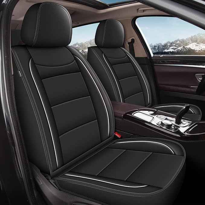 YORKNEIC Full Set Seat Covers Fit for Ford Flex 2011-2019: Faux Leather Car Seat Covers - Waterproof Car Seat Protector(Black)