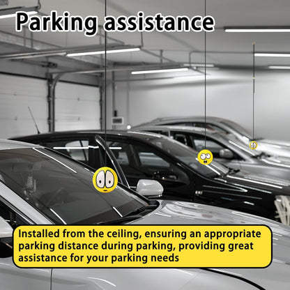 2 Sets Double Garage Parking Aids, Includes 2 Pieces Parking Assist Balls Garage Ball Stopper, 4 Pieces Plastic Cord Locks and 4 Pieces Screw Hooks Garage Parking Indicators for Car Parking