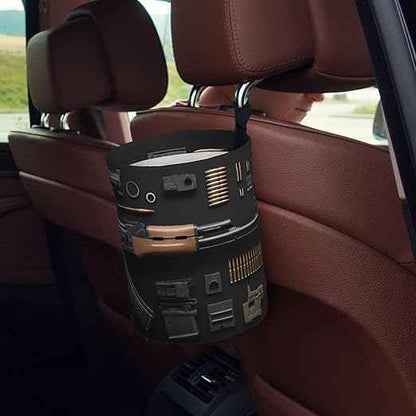 Gun Military Gear Arsenal Set Car Trash Can Waterproof Hanging Trash Bin Collapsible Garbage Can for Car Accessories Travel Camping Kitchen Home