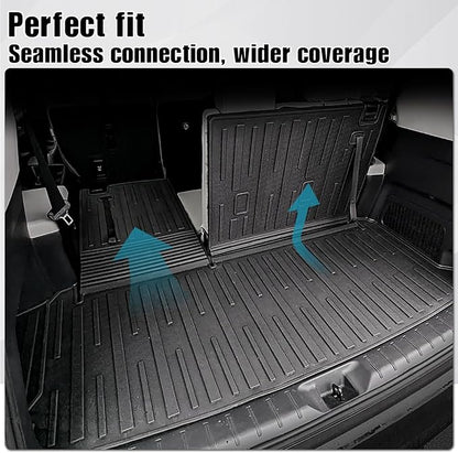 Cargo Mat with Backrest Mat 2-in-1 for 2024 2025 2026 Toyota Grand Highlander Car Mat Accessories, TPE All Weather Cargo Liner Trunk Mat(Grand Highlander-2 in 1 Trunk Mat)