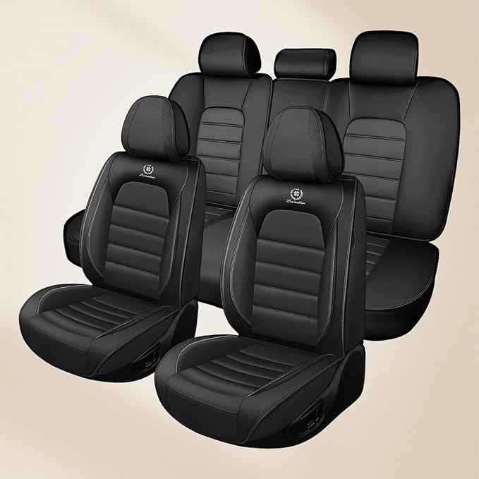 Car Seat Cover Fit for Honda Passport 2019-2026 Waterproof Seat Covers,Nappa Faux Leather Breathable and Comfortable,Car Seat Protector Car Interior Accessories (Full Set) Black
