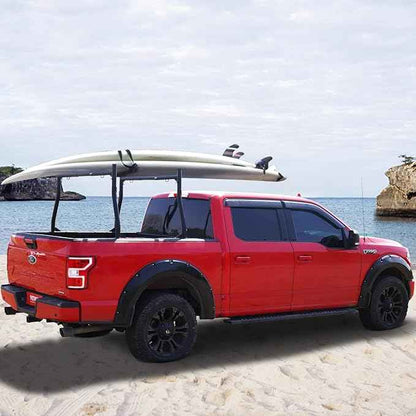 VEVOR Extendable Steel Truck Ladder Rack - 800 lbs Capacity, 46-71 inch, Non-Drilling for Kayak, Surfboard, Lumber, Ladder