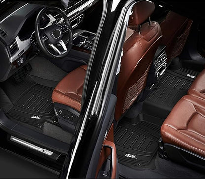 3W Floor Mats Fit for 2009-2017 Audi Q5/2013-2017 Audi SQ5, Custom Fit TPE All Weather Floor Liner Q5 1st and 2nd Row Full Set Car Mats Q5 Accessories