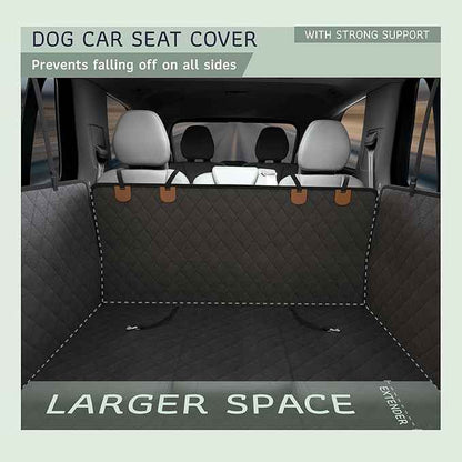 Katziela Back Seat Extender for Dogs-Large Space, Dog Car Seat Cover Hard Bottom Covered with 2 Foams Sturdy Backseat Extender for Dogs, Waterproof Dog Hammock for Car, SUV, Truck Car Bed 425Lbs