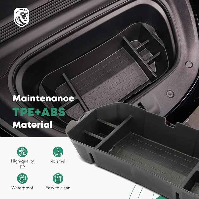 YHTAUTO Front Trunk Organizer Compatible with Tesla Model Y 2020 2021 2022 2023 2024, Frunk Storage Organizer Storage Box fits Tesla Y Accessories, 6 Separate Spaces