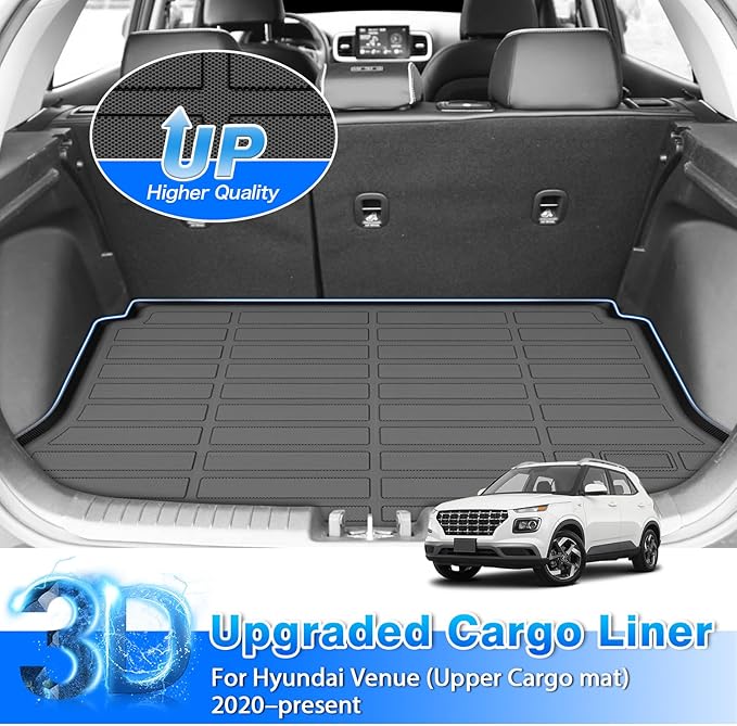 Cartist Floor Mats and Cargo Liner Fit for Venue 2020-2025 2026 (for Cargo Tray Upper Position) All Weather Floor Mat Venue Accessories Heavy Duty
