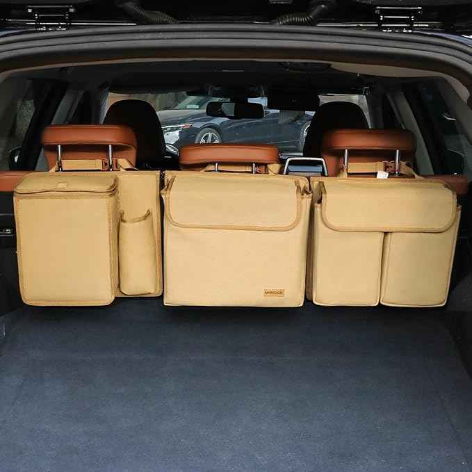 Deluxe Trunk and Backseat Organizer for Medium or large size SUVs & RVs, Detachable Storage Modules with Built-in Cooler, Patent Pending