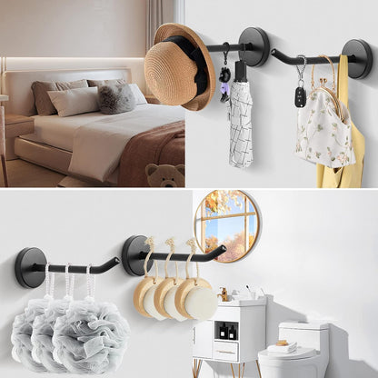 NearMoon Coat Hooks, Wall Hooks for Hanging Hat Hurse Robe, 304 Stainless Steel Heavy Duty Towel Hangers for Bathroom Livingroom Hotel Kitchen Garage, 6 Pack (4 Inch, Matte Black)
