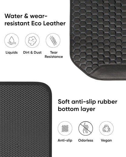 Owleys Kick Mat Back Seat Protector - Car Back Seat Cover for Kids Feet - Waterproof & Sturdy Protector for Upholstery from Dirt, Mud, Scratches and Stain (Black)