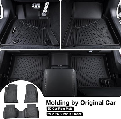 TPE Floor Mats for 2026 Subaru Outback Premium/Limited/Touring/Wilderness/Limited XT/Touring XT All Weather Car Floor Liners Fit 2026 Subaru Outback Accessories Black