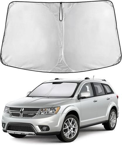 EcoNour Windshield Sun Shade Compatible for Dodge Journey 2009-2020 Front Window Sunshade Foldable Sun Visor UV & Heat Blocking Protection