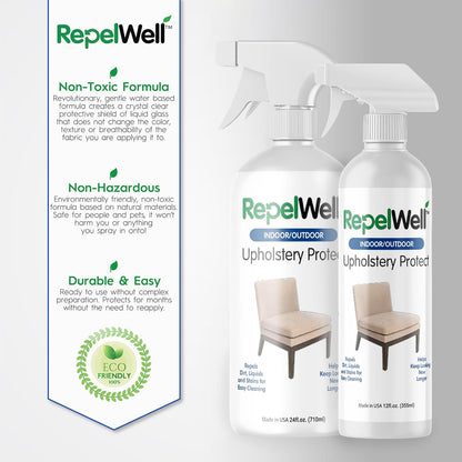 Eco-Friendly Upholstery Protect Stain & Water Repellent Spray 24oz – Non-Toxic, Pet-Safe Formula for Fabric, Leather, & Suede – Long-Lasting Stain Guard Keeps Furniture Clean & New