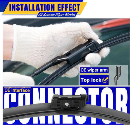 3 wipers Replacement for 2015-2021 VW Volkswagen Golf/2015-2020 VW e-Golf/2015-2021 VW GTI, Windshield Wiper Blades Original Equipment Replacement - 26"/18"/11" (Set of 3) Top Lock