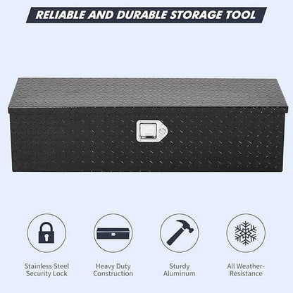 30 in Heavy Duty Aluminum Diamond Plated Tool Box Pick Up Truck Bed RV Trailer Toolbox Waterproof Square Storage Organizer with Side Handle, Lock with Keys -30 in x 15 inx 15 in