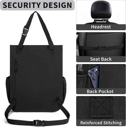Car Front Seat Organizer Backseat Organizer with Dedicated Tablet Laptop Storage Adjustable Shoulder Strap Cup Holder Truck Seat Storage Universal Fits for Most of Car