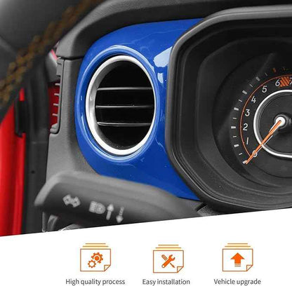JeCar 2pcs for 2024+ Jeep Wrangler JL Blue Interior Accessories Center Console Dash Panel Cover Trim