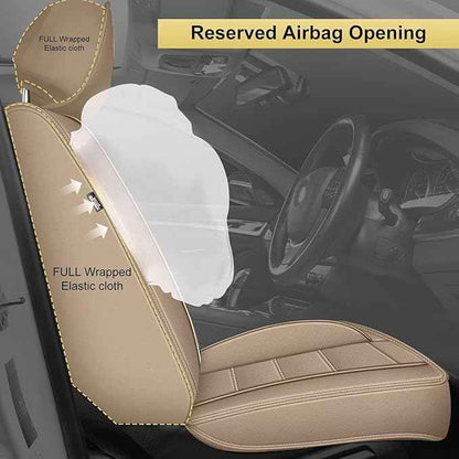 Car Seat Covers Fit for Chevy Equinox 2011-2024 2025 2026: Luxury Leather Automotive Front Seat Covers, Car Seat Protector(2PCS Front, Beige)