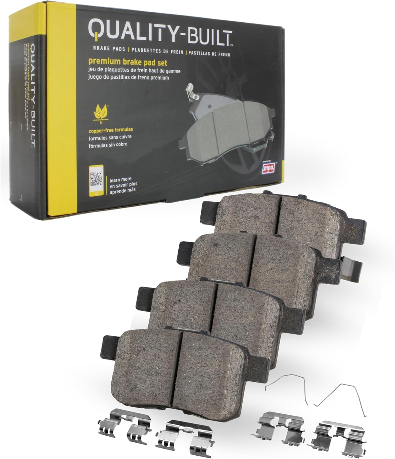 Premium Semi-Metallic Rear Brake Pads (1001-1655M) Compatible with Porsche 911 2015-2016, Porsche Boxster 2016-2016, Porsche Cayenne 2019-2020