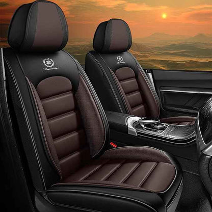 Car Seat Cover Fit for Honda CR-V 2014-2026 Waterproof Seat Covers,Nappa Faux Leather Breathable and Comfortable,Car Seat Protector Car Interior Accessories (Front Seat) Coffee&Black
