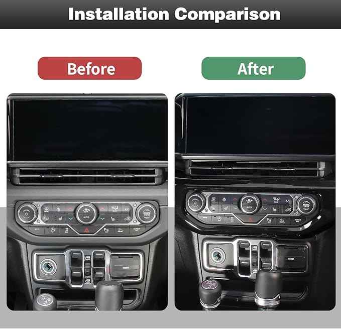 CheroCar for JL Center Console Headlight Air Conditioning Control Panel & Co-Pilot Handle Panel Interior Accessories fit for Jeep Wrangler JL JLU 2024+,Black