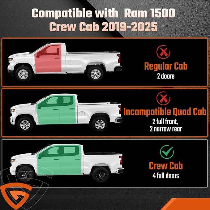 GEARLAST Underseat Storage, Real Under Seat Organizer Compatible with Ram 1500 Crew Cab 2019-2025 Real Under Seat Organizer