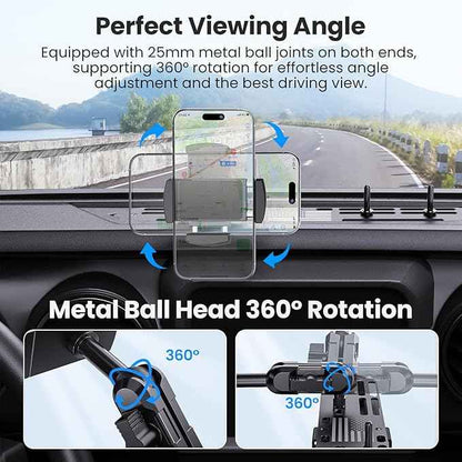 Upgraded Metal Phone Mount for Jeep Wrangler JL JLU 2018-2023 & Gladiator JT 2020 2021 2022 2023 Accessories, Dash Phone Holder with Duck Mounts System Kit (Not for 4xe & 2024+)
