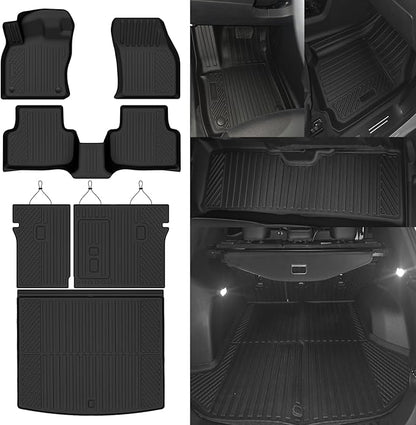 Custom Fit Floor Mats for VW Taos 2022-2026 AWD (Only Fit Cargo in Upper Deck Position), All Weather TPE Floor Liners with Trunk Mat & Backrest Protectors, Odorless Full Set Interior Accessories
